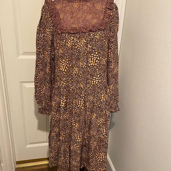 French Connection Women’s Faith Tiered Midi High Neck Ruffle New Dress size 10 - Picture 13 of 16